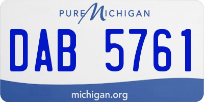 MI license plate DAB5761