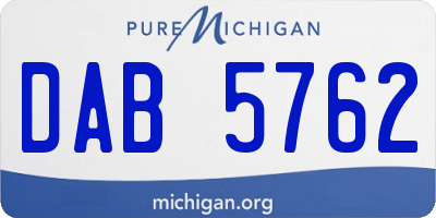 MI license plate DAB5762