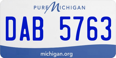 MI license plate DAB5763