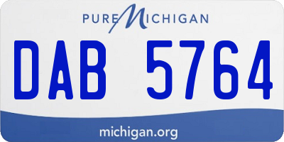MI license plate DAB5764
