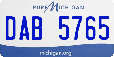 MI license plate DAB5765