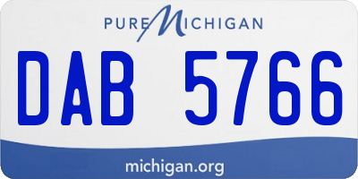 MI license plate DAB5766