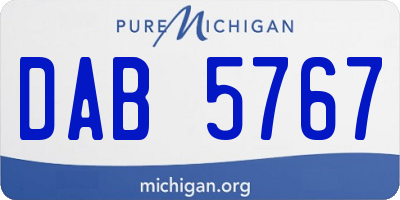 MI license plate DAB5767
