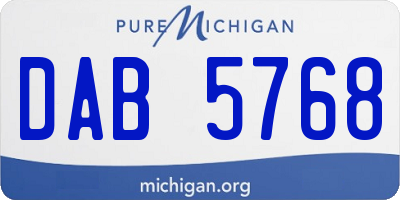 MI license plate DAB5768