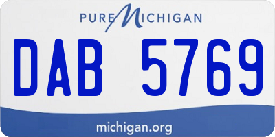 MI license plate DAB5769