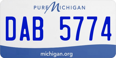 MI license plate DAB5774