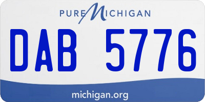 MI license plate DAB5776