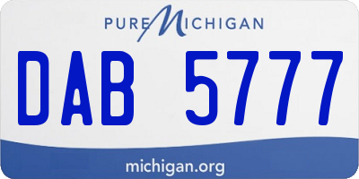 MI license plate DAB5777