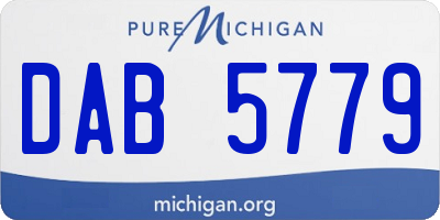 MI license plate DAB5779