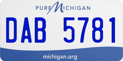 MI license plate DAB5781