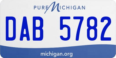 MI license plate DAB5782