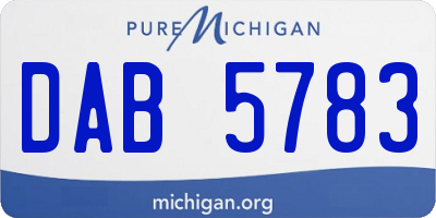 MI license plate DAB5783