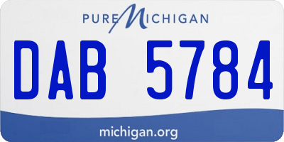 MI license plate DAB5784