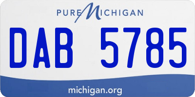 MI license plate DAB5785