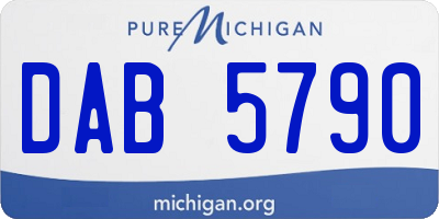 MI license plate DAB5790