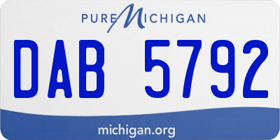 MI license plate DAB5792