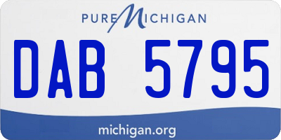 MI license plate DAB5795