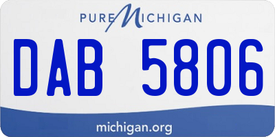 MI license plate DAB5806