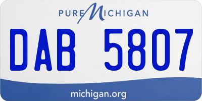 MI license plate DAB5807