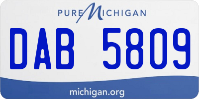 MI license plate DAB5809