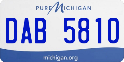 MI license plate DAB5810