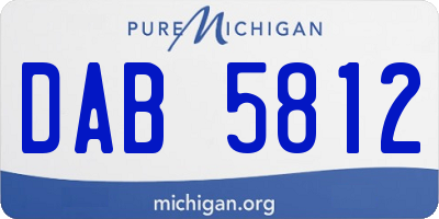 MI license plate DAB5812