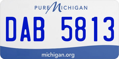 MI license plate DAB5813
