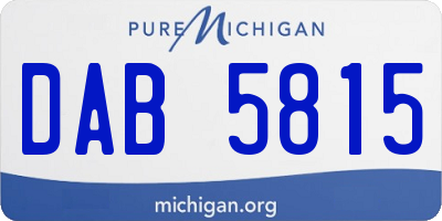 MI license plate DAB5815