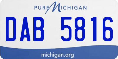 MI license plate DAB5816