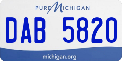 MI license plate DAB5820