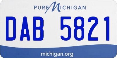 MI license plate DAB5821