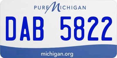 MI license plate DAB5822