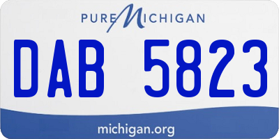 MI license plate DAB5823