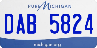 MI license plate DAB5824