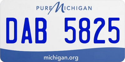 MI license plate DAB5825