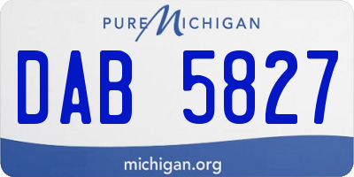 MI license plate DAB5827