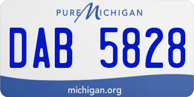 MI license plate DAB5828