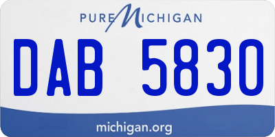 MI license plate DAB5830