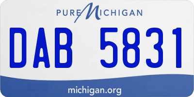 MI license plate DAB5831