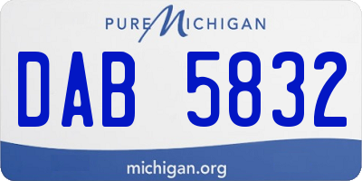 MI license plate DAB5832