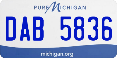 MI license plate DAB5836