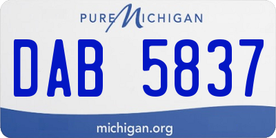 MI license plate DAB5837