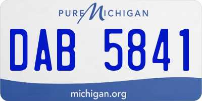 MI license plate DAB5841