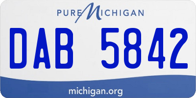 MI license plate DAB5842
