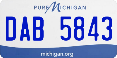 MI license plate DAB5843