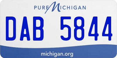 MI license plate DAB5844