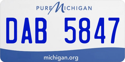 MI license plate DAB5847