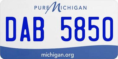 MI license plate DAB5850