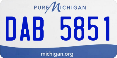 MI license plate DAB5851