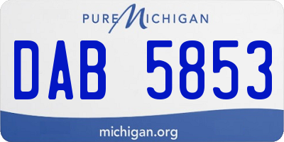 MI license plate DAB5853